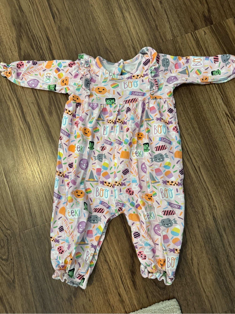 James and Lottie Pink Halloween Print One-Piece for Kids 18M